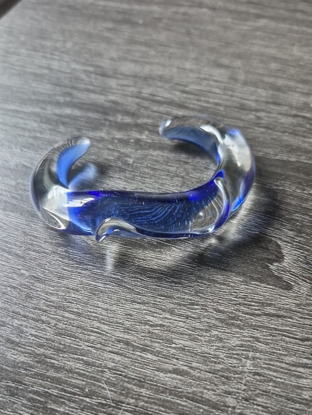 Blue Clear Glass Cuff Bracelet Murano?